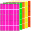Rectangle Fluorescent Colour Coding Stickers, 700 Pack, 40 mm x