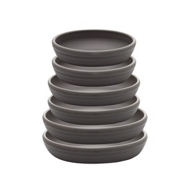SAROSORA Round Plastic Plant Saucer Drip Tray 7" Set of 6 for Indoor Outdoor Home Garden Flower Plant Container Flower Pot Pallets ((5.8''+7"+8'') x2, Dark Grey)