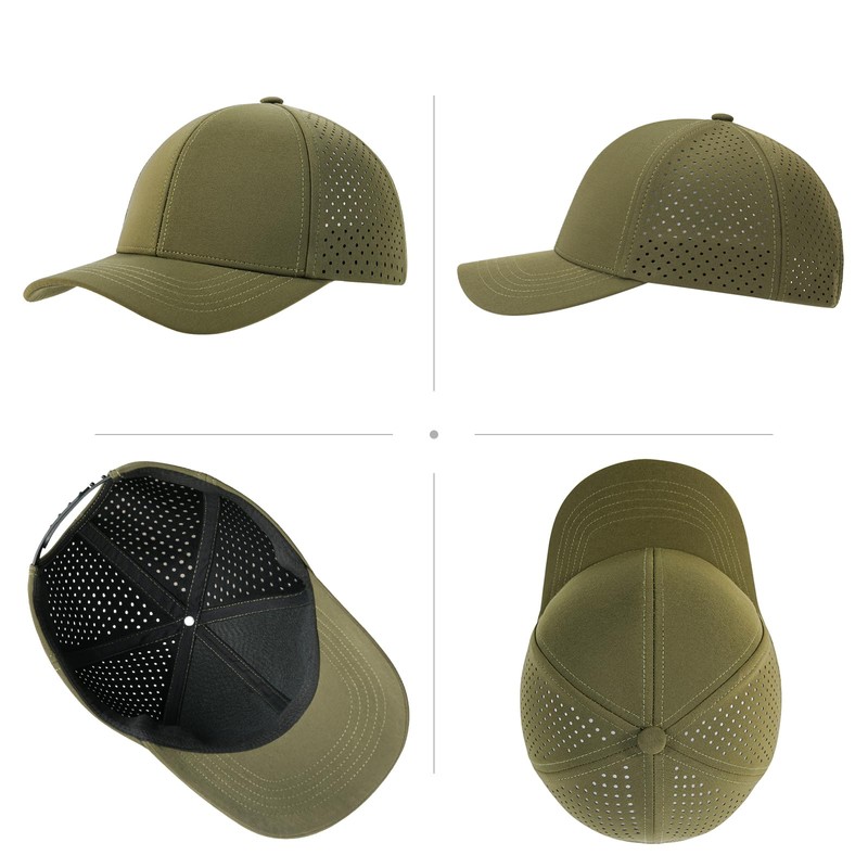 BOTVELA Men Baseball Cap Laser Cut Mesh Snapback Hat (Army