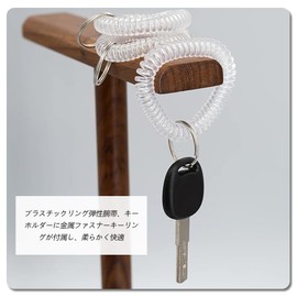 50pcs Bracelet Wrist Coil Elastic Keychain Number Tag Holder Wristband Spiral Keychain Key Ring (White)