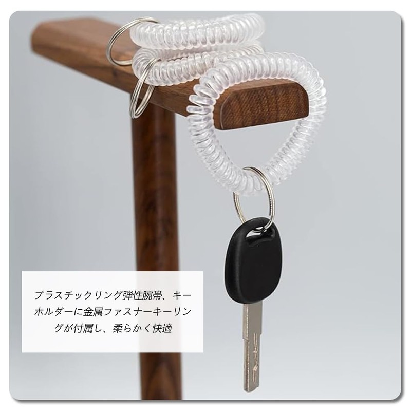 50pcs Bracelet Wrist Coil Elastic Keychain Number Tag Holder Wristband