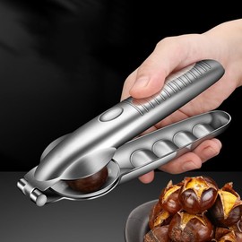Chestnut Tongs Chestnut Cutter Stainless Steel Chestnut Cutter 2 in 1 Chestnut Cutter for Walnut Hand Tools Nut Clip Peeler