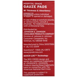 Johnson & Johnson First Aid Sterile Gauze Pads, Small , 10 ct