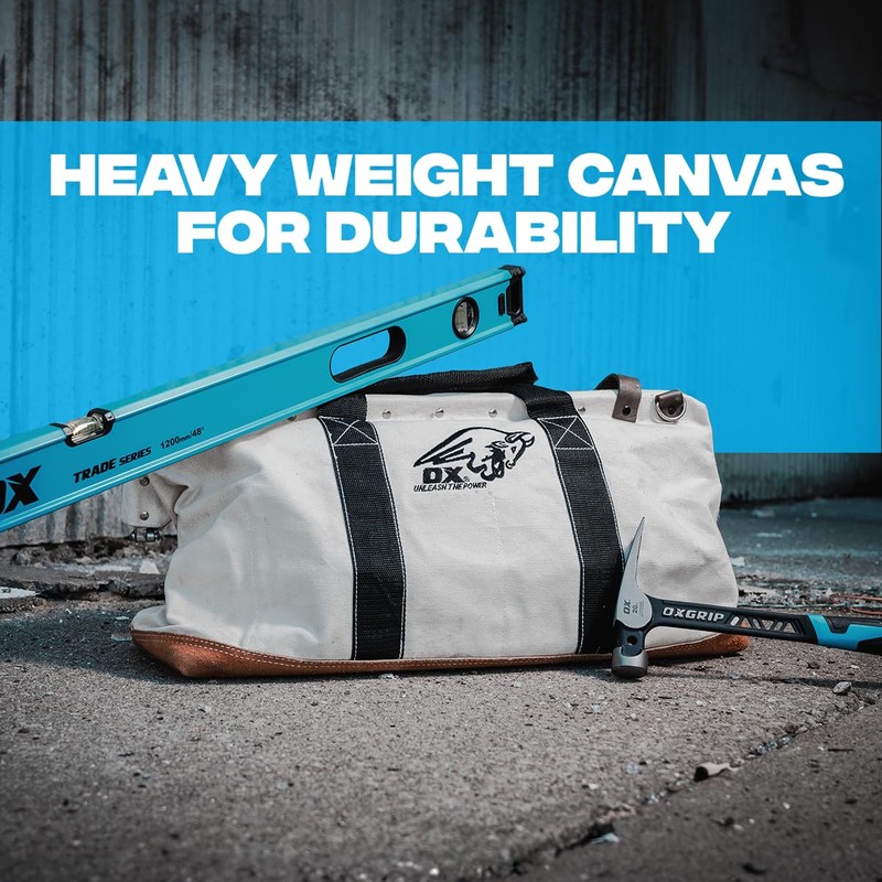 OX Tools 24 Inch Canvas Mason Tool Bag Canvas Utility