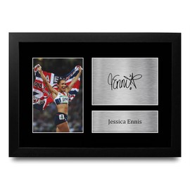 HWC Trading FR A4 Jessica Ennis Gifts Printed Signed Autograph Picture for Athletics Sport Memorabilia Fans - A4 Framed