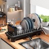 SanDream Small Dish Drying Rack with Removable Utensil Holder &