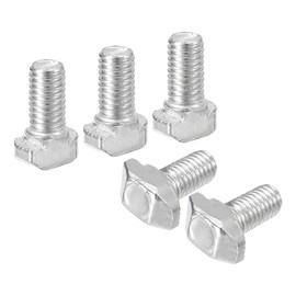 QUARKZMAN Pack of 30 T-slot bolts, M5 x 10 mm hammer head screw, T-screw insert bolt for 2020 series, T-grooves, aluminium extrusion profile, carbon steel, nickel-plated, silver