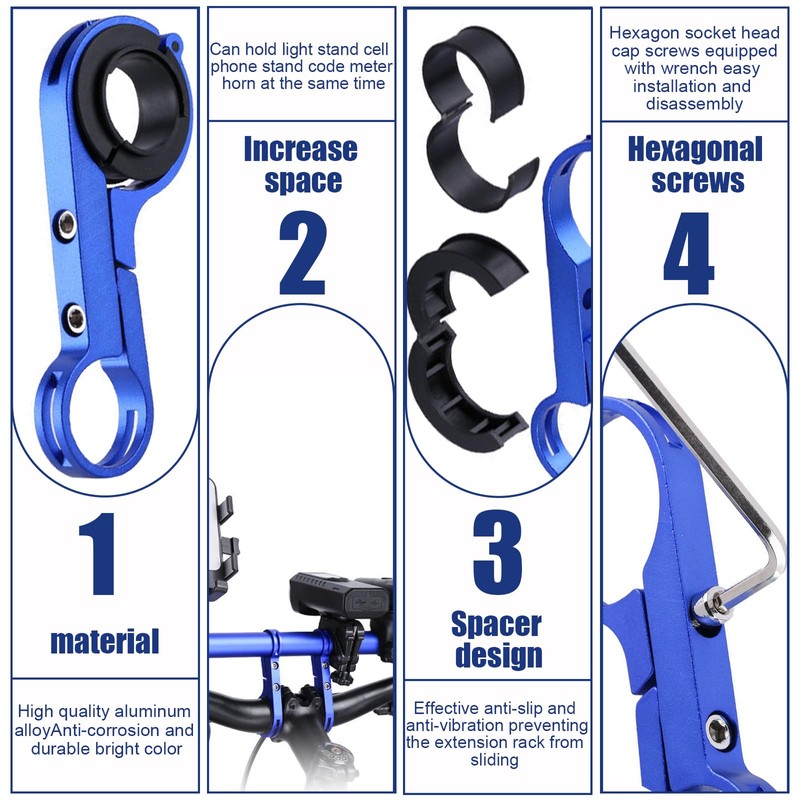 20cm Professional Handlebar Extension Frame Bike Handlebar Extend Bracket Double
