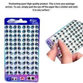 3D Resin Googly Eyes – Self-Adhesive Blue, Solid Static Design – 88 Pcs (44 Pairs) for Slime, Amigurumi, Polymer Clay, Cold Porcelain, EVA Foam, Felt, DIY Cards, Scrapbooking & Paper Crafts MS5-7mm