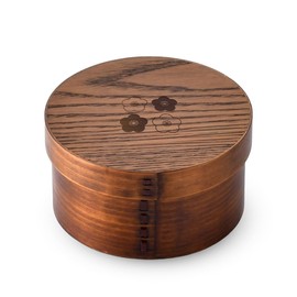 J-kitchens Ume Komon Wooden Ohitsu, Approx. 1 piece, For 1 person, Φ5.9 x 3.1 inches (15 x 8 cm)