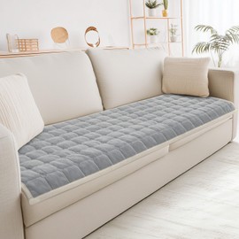 LOOBANI Couch Cover for Dogs Washable: Fuzzy Sofa Covers Super Anti-Slip, Thick Couch Protector Pads for 3 Cushion Couch Sofa Pet Friendly, 27.6" x 82.7", Grey