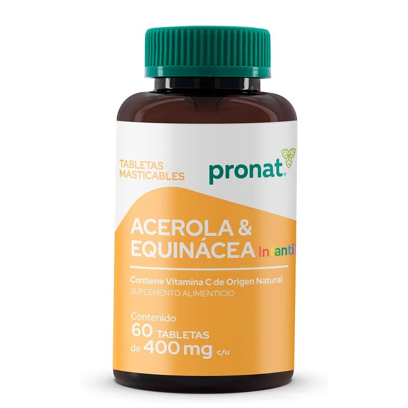 PRONAT | Acerola y Equinácea Kids, Suplemento Alimenticio, 60 Tabletas