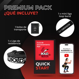 BOLD TRIBE Liga de Resistencia Negra No. 2 - Banda Elástica de 13-27 kg - Bandas de Resistencia para Ejercicio - Cross Training, Calistenia y Entrenamiento Funcional - Gym en Casa