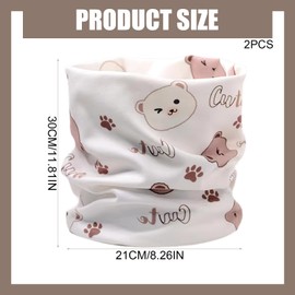 CutitiUU Pack of 2 De Velvet Children's Cartoon Bibs, Children's Scarves Baby Boys Girls Tube Scarf, Cotton Washable Neck Warmer, Baby Loop Neck Warmer Girls and Boys, multicoloured