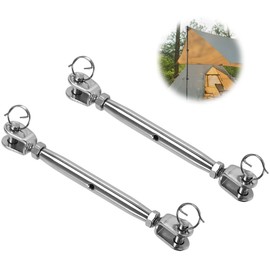 Pack of 2 Stainless Steel Turnbuckle Tensioners, M6 Rustproof Wire Tensioner, 304 Stainless Steel Awning Tensioner, Turnbuckle, Rope Tensioner, for Sailing Boat, Awnings, Canopy