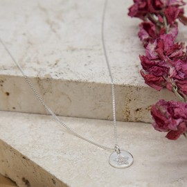 Tuscany Silver Sterling Silver CZ 10mm x 13.5mm Star Disc Pendant on Sterling Silver Curb Chain 18"