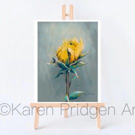 ACEO ATC Signed Print Sunflower Sunflowers Flower Art Card Artist Trading Card