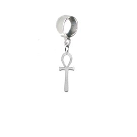 pp-g63 Ankh fine lead free English Pewter charm fitted to a bail with 5mm Hole add to Bracelet or necklace