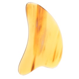 Buffalo Horn Gua Sha Tool: Face Scraper Plate Guasha Massage Tool Deep Tissue Scraper Traditional Chinese Body Neck Eyes Foot Relaxing Yellow