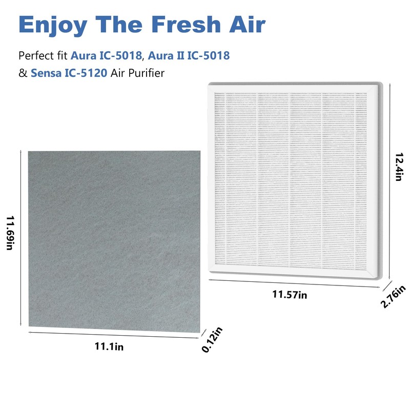 3 pack IC-5018 IC-5120 Replacement Filter Compatible With InvisiClean Aura
