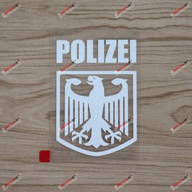 4'' White Polizei Decal Sticker Deutschland German Police Eagle Germany