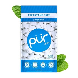PUR Gum | Aspartame Free Chewing Gum | 100% Xylitol 55 Pieces (Pack of 1)