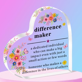 SMARGO Appreciation Gifts for Leader Boss Mentor Coworker Teacher Difference Maker Gift Difference Maker Definition Clear Desk Decorative Sign Acrylic Plaque Gift