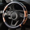 Cow Print Car Steering Wheel Covers, Breathable Microfiber Leather for