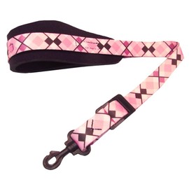Legacystraps Saxophone Strap with soft neoprene neckpad and spring loaded locking swivel snaphook with Pink Plaid design