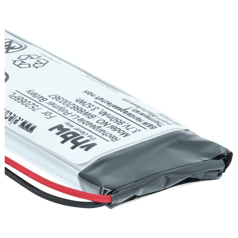 vhbw batteria sostituisce Midland 752068PL per auricolari cuffie wireless (950mAh,