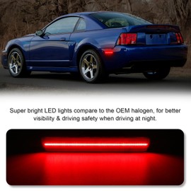 SHINEFIT LED Side Marker Light Replacement for 1999-2004 Mustang Smoked Lens Side Markers Lights Lamp