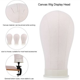 Training Heads, Salon Cosmetology Hairdresser Practice Head, Canvas Head Wig Model Making Mannequin Head – Designed for Displaying Hats or Wigs (21 Inches)