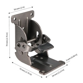 MANCHAP 4 PCS Self Locking Folding Hinge, 0-90-180 Degree Foldable Leg Hinge Support Bracket with Screws for Table Leg, Workbench, Black