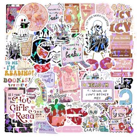 210 PCS Book Stickers, Funny Vinyl Waterproof Non-Repeating Read Book Waterproof Stickers for Gift Vinyl Decals Cute Gifts for Laptop Water Bottles Phone
