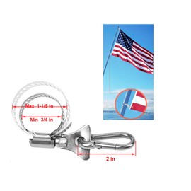 mscywz Stainless Steel Flagpole Clamp, Suitable for Flagpoles with A Diameter of 0.75 to 1.2 Inches, Suitable for Gardens, Boats, Trucks, Outdoor Houses (2 Pack)