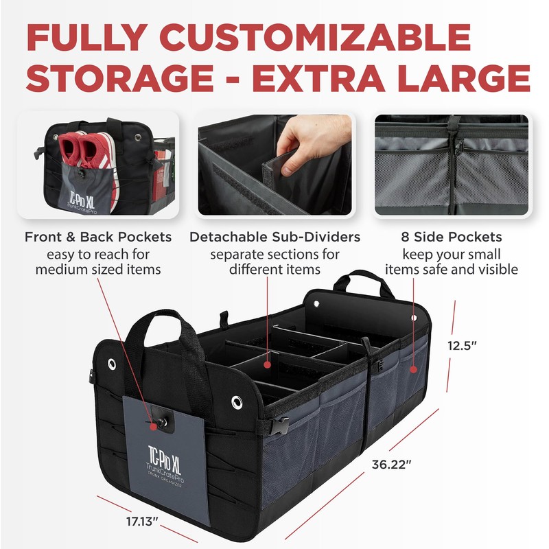 TRUNKCRATEPRO - XL Trunk Organizer For SUV, Car, Truck with