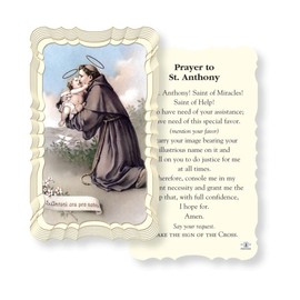 Holy Lines Pack of 50 St. Anthony Prayer Cards – Prayer to St. Anthony on Back – Perfect for Devotional Use