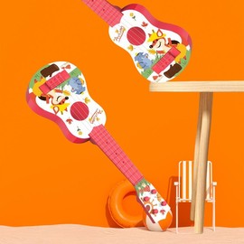 The mini ukulele can shorten the distance between parents and children with music. It's easy to play and has a delightful design. It's an ideal toy gift in the form of a mini ukulele. - Color: Red