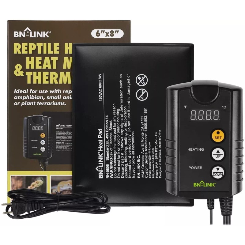 BN-LINK Durable Reptile Heating Pad 6X8 with Digital Thermostat