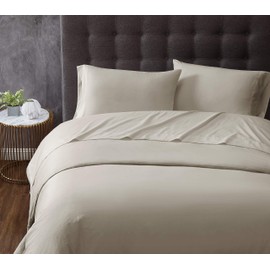 TRULY CALM HOME FOR HEALTH Antimicrobial Khaki Full 4 Piece Sheet Set, Taupe (SS3829KHFU-4700)
