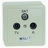 Set of 3-Way Antenna Socket (SAT/TV/Radio), Junction / End Socket DC Passage (3-Way Antenna Socket)