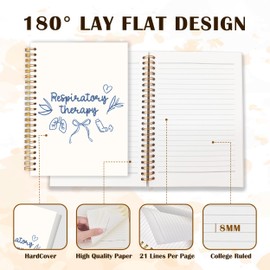 Qabliqo Trendy Respiratory Therapy Spiral Notebook 5.5x8.3, Pulmonology Therapist Gifts Journal for Writing, Therapy Notebook Journal for Note Taking, Therapist Office School Supplies