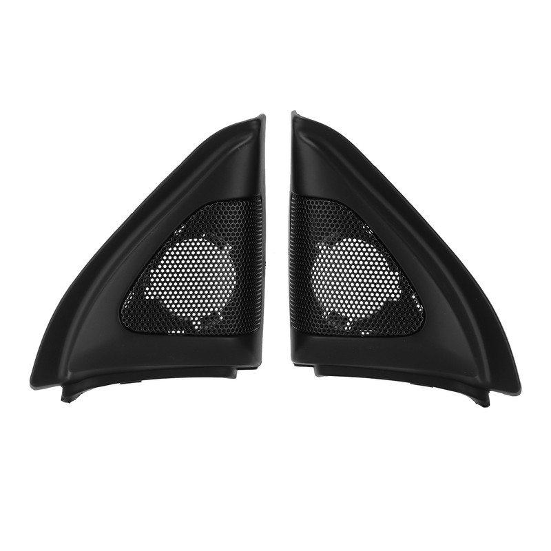 Pair Car Door Speaker Cover Audio Tweeter Trim Black Replacement