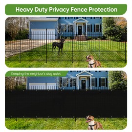Amagenix Privacy Fence Screen 5'x17'CustomSized Mesh Fencing Shade Cover with Brass Grommets Heavy Duty Protective Covering for Outdooor Garden Backyard，Black