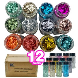 s 12 Colors Opal Chunky Glitter for Resin 56g Craft Glitter for Nails Face Body Hair Tumbler Snow Globes Glittercolor: Set3-12 mix colors/Glitter