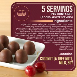 Queen Anne Dark Chocolate Coconut Covered Cordial Cherries | 6.6 oz | 10 Piece Gift Box | Whole Maraschino Cherry Creamy Filled Liquid Center | Holiday Party Chocolate Candy