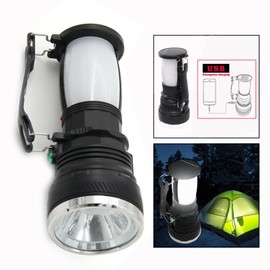 OFKPO LED Torch, Practical Portable Outdoor Solar Lamp for Hiking/Camping/Fishing/Travel (Black)