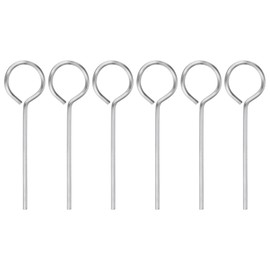 HARFINGTON 6pcs Dogging Hex Key Wrench 5/64" SAE Metal Dog Door Keys Spanner with O-Ring Full Loop for Push Bar Emergency Exit Devices, Silver Tone