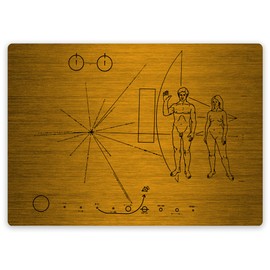 wtf | Voyager Probe Plaque – Brushed Metal | Sticky-Pads - Metal Wall Sign Plaque Custom Name