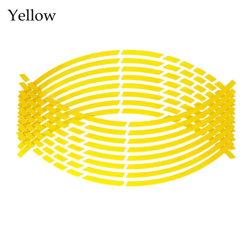 32-Piece Reflective PVC Motorcycle Wheel Rim Stripe Decal Set for
